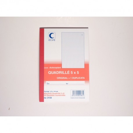 Carnet quadrillé 5x5