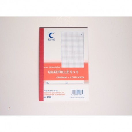 Carnet quadrillé 5x5