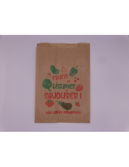 Sac papier kraft alimentaire fruits et légumes pour primeurs, par 1000 unités