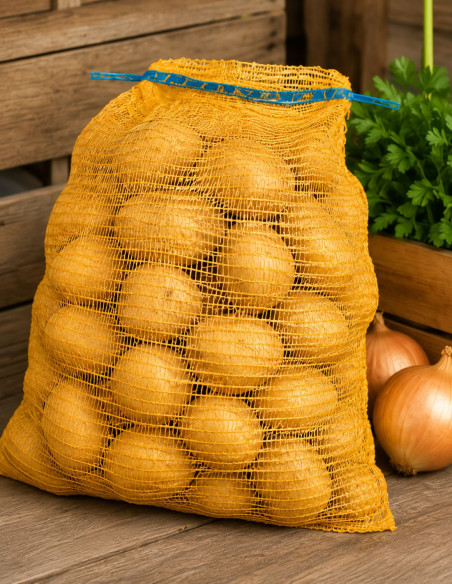 Sac alimentaire en maille jaune