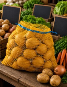 Sac alimentaire en maille jaune