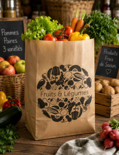 Sac papier kraft alimentaire fruits et légumes...