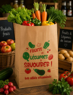 Sac papier kraft alimentaire fruits et légumes pour...