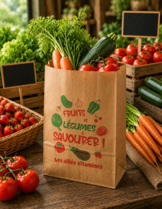 Sac papier kraft fruits et légumes idéal pour primeurs