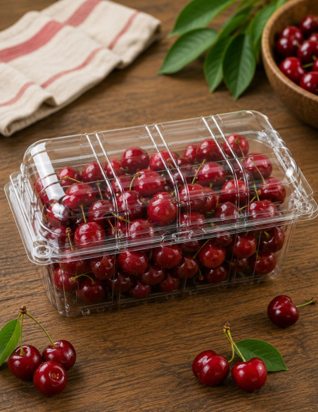 Barquette alimentaire avec couvercle intégré contenance 500g